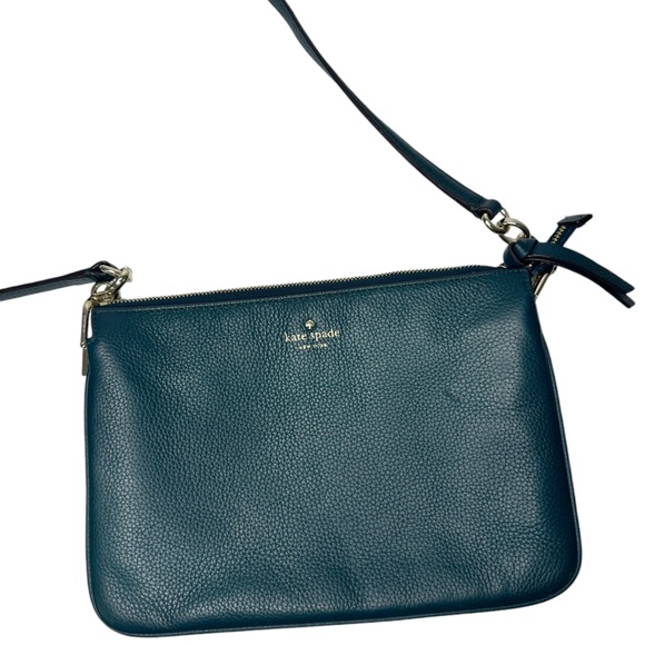 kate spade Handbags - Kate Spade leila triple gusset crossbody purse in dark green